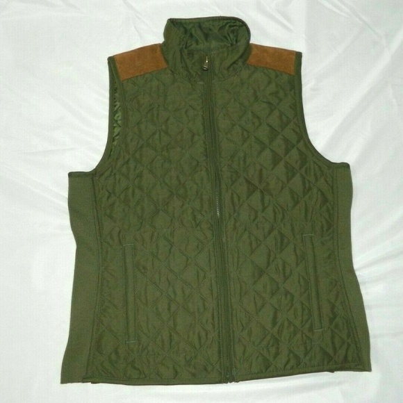 Chaps Womens M Army Green Diamond Vest